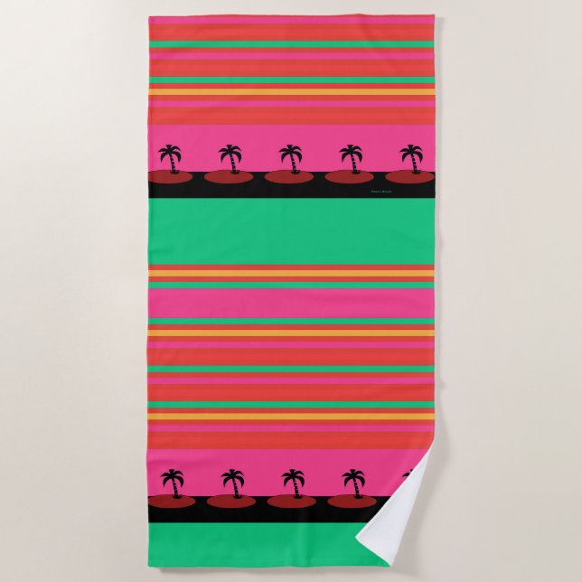 Island Palm Trees  Beach Towel (Front)