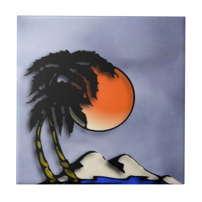 Island Paradise Ceramic Tile (Front)