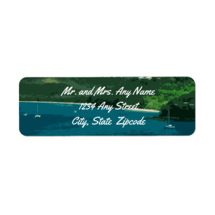 Island Paradise Retro Return Address Label