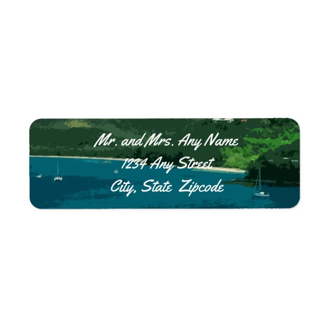 Island Paradise Retro Return Address Label (Front)