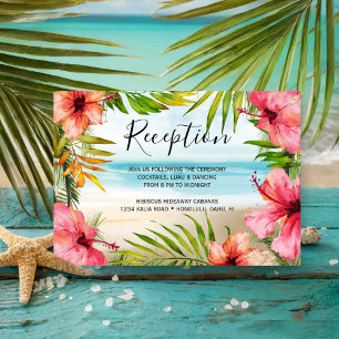 Island Paradise Tropical Beach Wedding Reception Enclosure Card