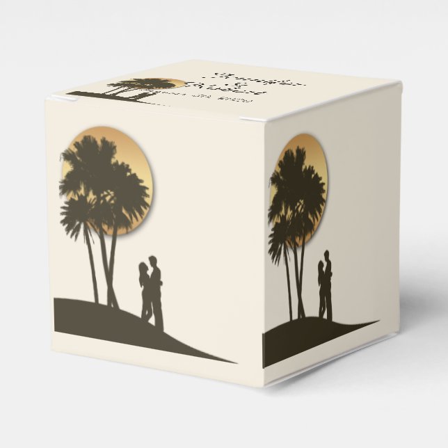 Island Paradise Wedding Favour Box (Front Side)