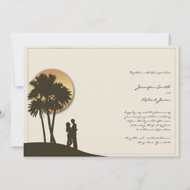 Island Paradise Wedding Invitation (Front)