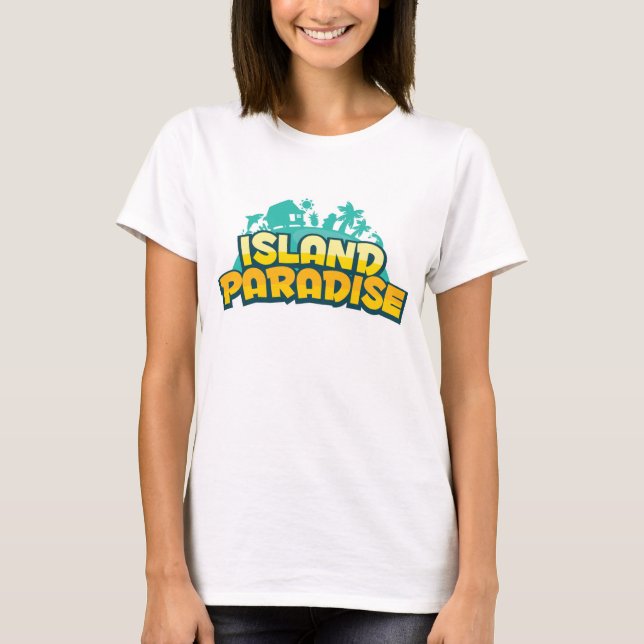 Island Paradise - Womens Yellow T-Shirt (Front)