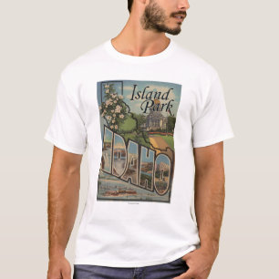 Island Park, Idaho - Large Letter Scenes T-Shirt