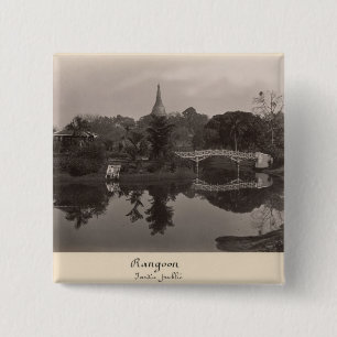 Island pavilion in the Cantanement Garden 15 Cm Square Badge