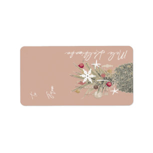 Island Pine, Hawaiian Style Christmas Gift  Label