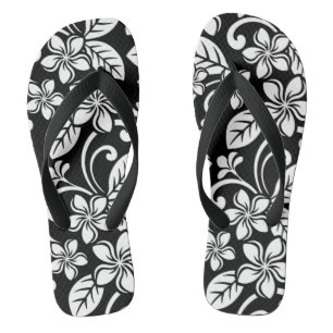 ISLAND PLUMERIA (BLACK) THONGS