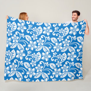 ISLAND PLUMERIA (BLUE SKY) FLEECE BLANKET