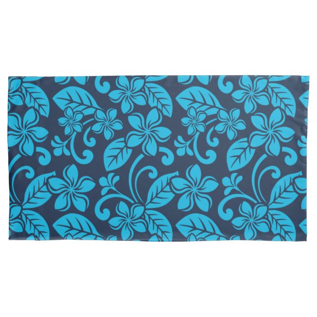 ISLAND PLUMERIA (BLUE x 2) Pillowcase (Front-Left)