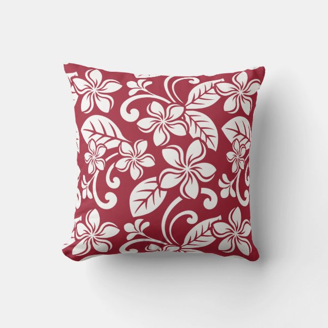 ISLAND PLUMERIA (CARDINAL RED) CUSHION (Front)