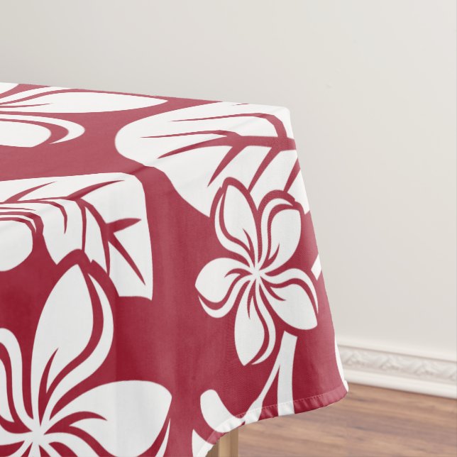 ISLAND PLUMERIA (CARDINAL RED) Tablecloth (In Situ)