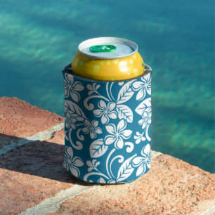 ISLAND PLUMERIA (CARIBBEAN BLUE) CAN COOLER