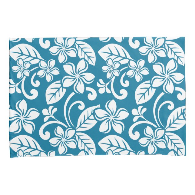 ISLAND PLUMERIA (CARIBBEAN BLUE) PILLOWCASE (Front-Right)
