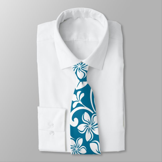 ISLAND PLUMERIA (CARIBBEAN BLUE) TIE (Tied)