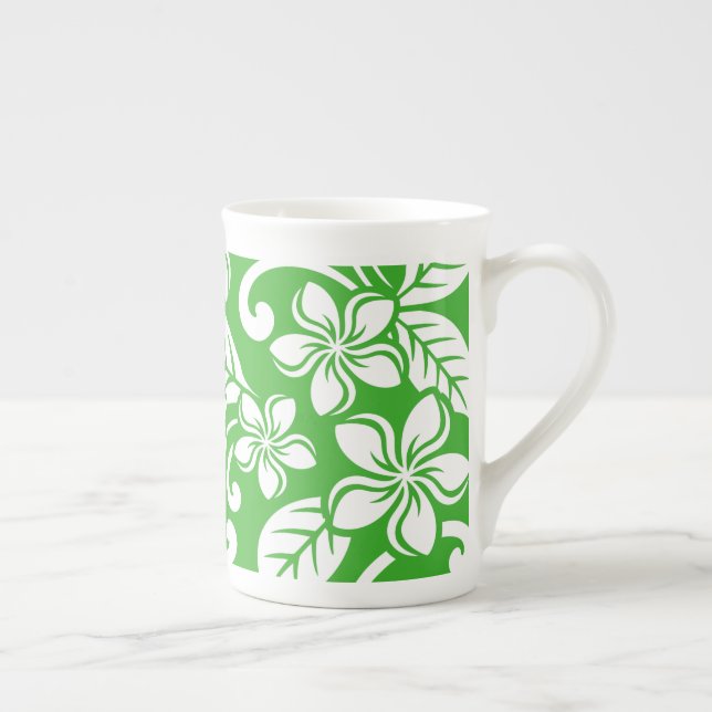 ISLAND PLUMERIA (CITRUS GREEN) BONE CHINA MUG (Right)