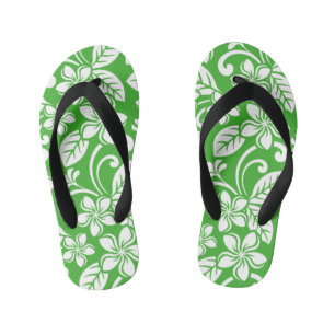 ISLAND PLUMERIA (CITRUS GREEN) KID'S THONGS