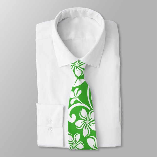ISLAND PLUMERIA (CITRUS GREEN) TIE (Tied)
