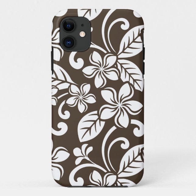 ISLAND PLUMERIA (COFFEE BROWN) Case-Mate iPhone CASE (Back)