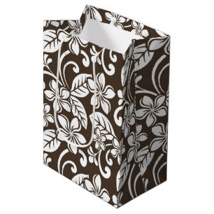 ISLAND PLUMERIA (COFFEE BROWN) MEDIUM GIFT BAG