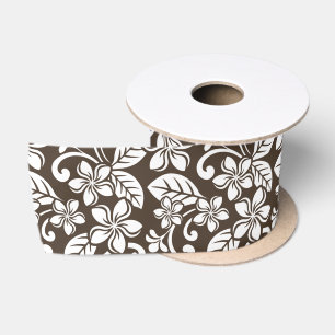 ISLAND PLUMERIA (COFFEE BROWN) SATIN RIBBON