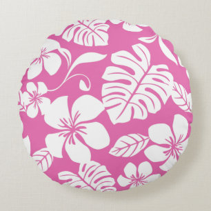 ISLAND PLUMERIA (FLAMINGO PINK) ROUND CUSHION