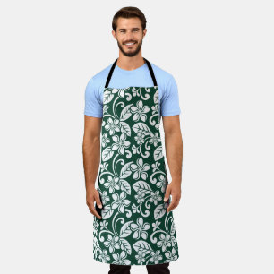 ISLAND PLUMERIA (FOREST GREEN) APRON