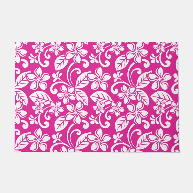 ISLAND PLUMERIA (HOT PINK) DOORMAT (Front)
