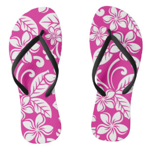 ISLAND PLUMERIA (HOT PINK) THONGS