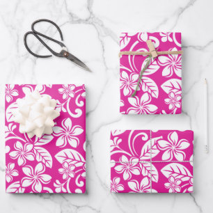 ISLAND PLUMERIA (HOT PINK) WRAPPING PAPER SHEET