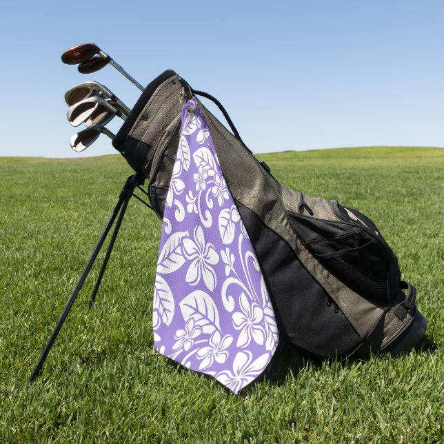 ISLAND PLUMERIA (LAVENDER) GOLF TOWEL (Green)