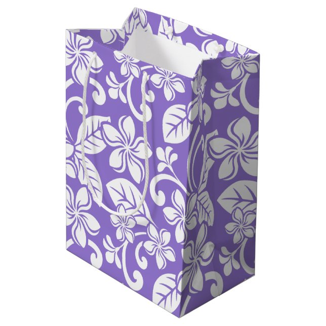 ISLAND PLUMERIA (LAVENDER) MEDIUM GIFT BAG (Back Angled)