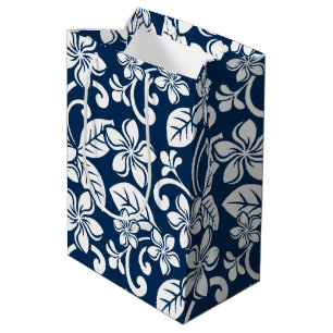ISLAND PLUMERIA (NAVY BLUE) MEDIUM GIFT BAG
