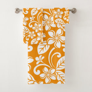 ISLAND PLUMERIA (ORANGE) BATH TOWEL SET