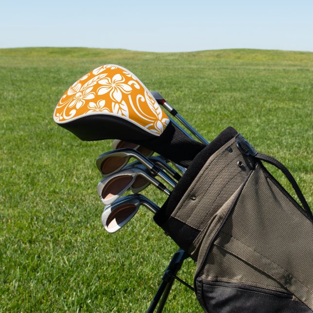 ISLAND PLUMERIA (ORANGE) GOLF HEAD COVER (In Situ)
