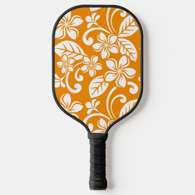 ISLAND PLUMERIA (ORANGE) PICKLEBALL PADDLE (Front)