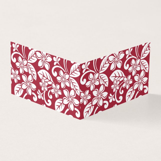 Island Plumeria Pattern in Cardinal Red (Outside)
