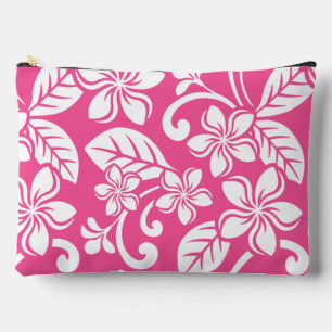 ISLAND PLUMERIA PATTERN IN WATERMELON PINK ACCESSORY POUCH