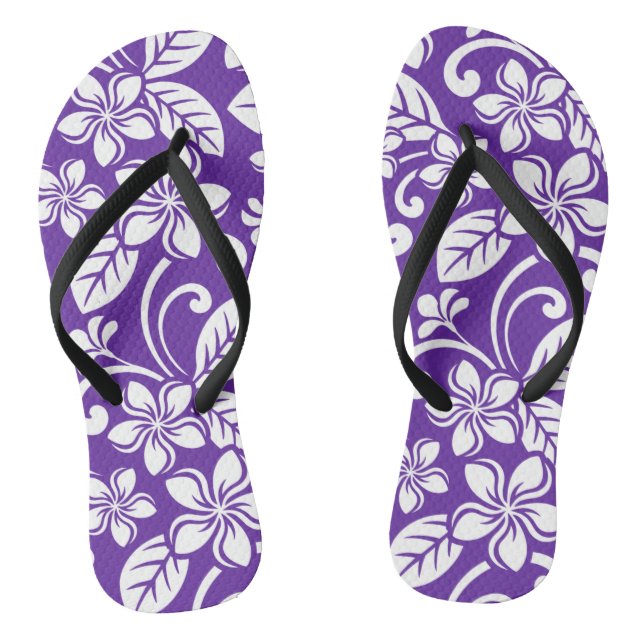 ISLAND PLUMERIA (PURPLE) THONGS (Footbed)