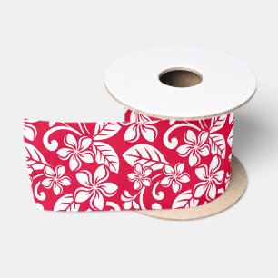ISLAND PLUMERIA (RED) SATIN RIBBON
