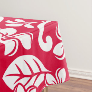 ISLAND PLUMERIA (STRAWBERRY RED) TABLECLOTH