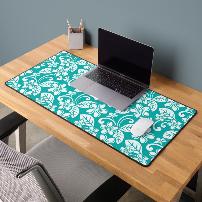 ISLAND PLUMERIA (TURQUOISE) DESK MAT (Office 2)