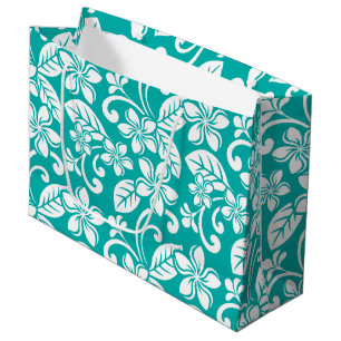 ISLAND PLUMERIA (TURQUOISE) LARGE GIFT BAG