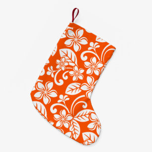 ISLAND PLUMERIA (VERY ORANGE) SMALL CHRISTMAS STOCKING