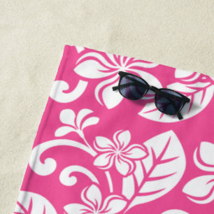 ISLAND PLUMERIA (WATERMELON PINK) BEACH TOWEL