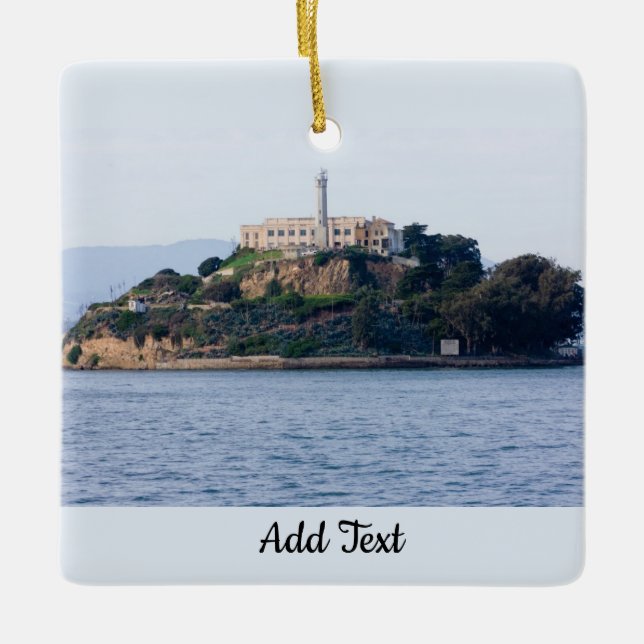 Island Prison, Alcatraz Ceramic Tree Decoration (Front)