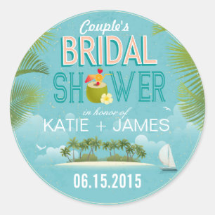 Island Resort Destination Bridal Shower Label