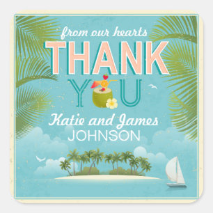 Island Resort Destination Thank You Label