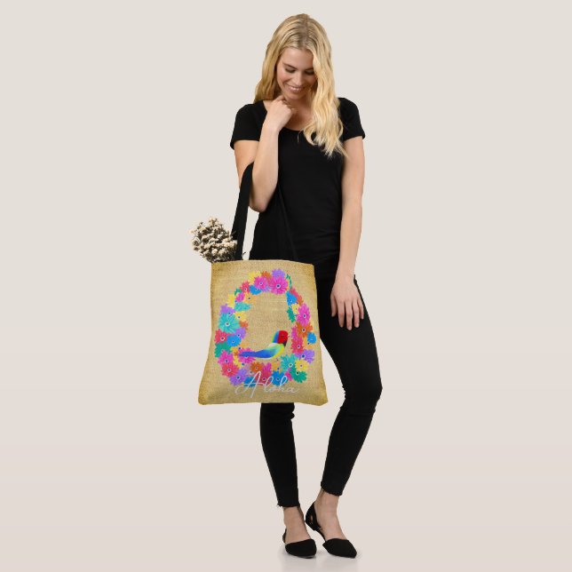 Island Rustic Bird 'Aloha'  Tote Bag (On Model)