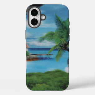Island Serenity Tropical Beach Scene Achempong D iPhone 16 Plus Case